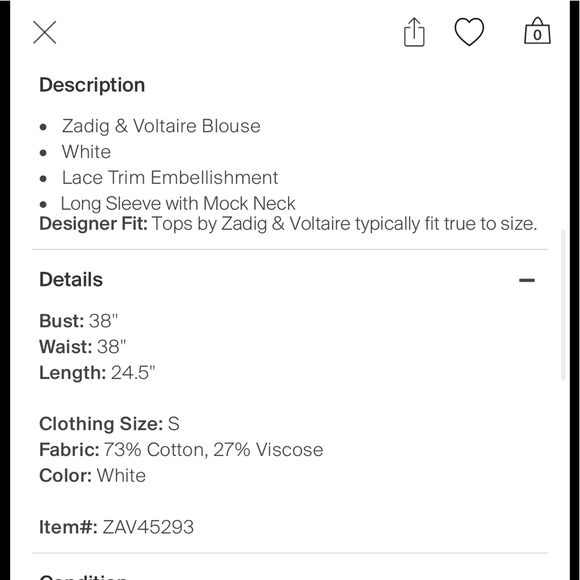 Preowned Zadig and Voltaire must have top size small - Picture 8 of 14